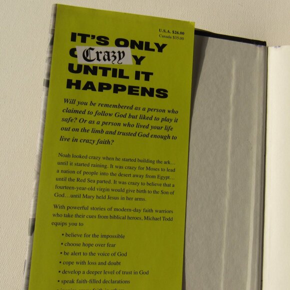 Crazy Faith: It's Only Crazy Until It Happens Hardcover Book By Michael Todd - Picture 7 of 10